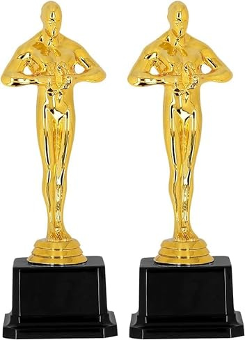 Boland 30845 - Trofeo Vincitore d'oro, 21 cm, Trofeo per Costumi di Carnevale, Trofeo manichino, Accessorio per Costumi, Decorazione per Feste, Accessorio per Carnevale (Confezione da 2)