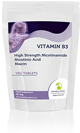 Vitamin B3 16mg Nicotinic Acid Niacin 180 Vegetarian Tablets - Letterbox Friendly High Strength Nicotinamide