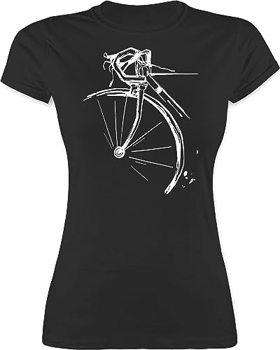 Shirt Damen - Bekleidung Radsport - Fahrrad Rennrad - M - Schwarz - für fahrradliebhaber Shirts Geschenk Radfahrer Geschenke Fahrradfahrer fahrradbegeisterte Geschenkideen Fahrrad-Shirt Rad