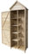 Gardiun Armario Multiusos para Jardín Candy 35x70x177 cm en Madera con Puerta Abatible y Cerrojo | Cubierta de Acero Galvanizado