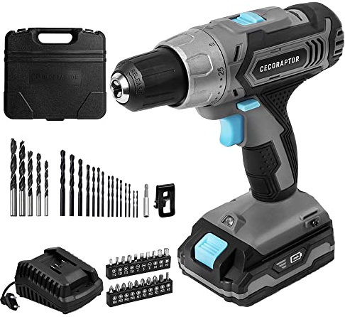 Cecotec Taladro Atornillador y Perforador de Batería CecoRaptor Perfect Drill 2020 Advance. Batería 20 V y 2000 mAh, Velocidad sin carga de 1550 rpm, Torque máximo de 46 Nm, 25+1 posiciones