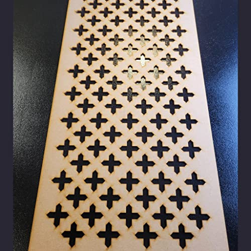 Seamless Pointed Cross Trellis Grate Radiator Cabinet wall Decorative Screening-grille- Perforated MDF panel (600x300mm) 0132 (3mm thick MDF)