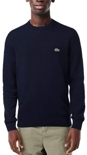 Lacoste Herren Pullover Rundhals AH0128, Männer Basic Strickpulli,Regular Fit,Blau,6 (XL)
