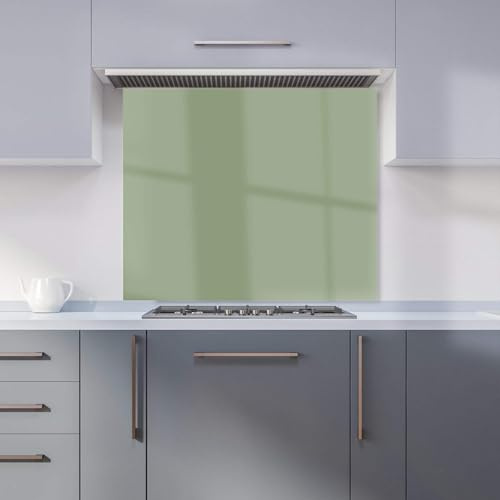 Warren Reed - Designer Premium Sage Green Kitchen Splashback 6mm Toughened Glass Kitchen Splashback – Heat Resistant Splashback for Kitchens, Perfect for Cookers and Hobs, Polished Edges