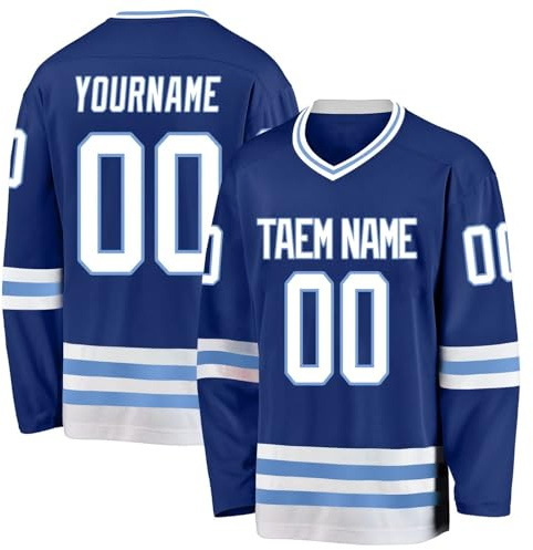 Maillot de Hockey personnalisé,Concevez Votre Maillot de Hockey personnalisé avec Votre nom/équipe/numéro, Maillot de Hockey avec nom adapté aux Cadeaux pour Enfants et Adultes Style 5 KAN0827A