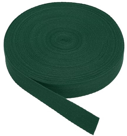 PATIKIL Cinta De Sarga De Algodón 1 Pulgada 25 Yardas Cinta De Algodón Cinta De Sesgo Tira De puncha De Pescado Adorno Para Costura Envoltura De Regalo Artesanía DIY Verde Oscuro