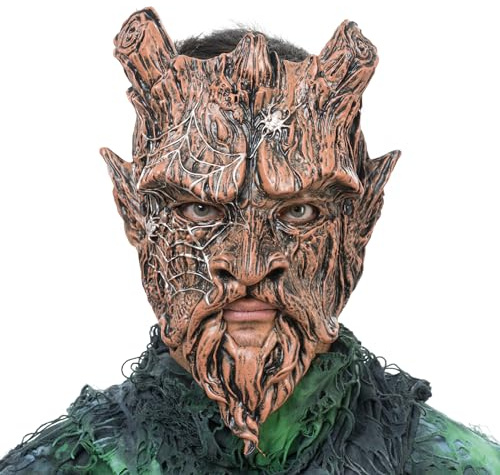 Chaks - Masque d'arbre avec toiles d'araignée, masque de sorcier pour adultes, accessoires de costume pour Halloween et carnaval
