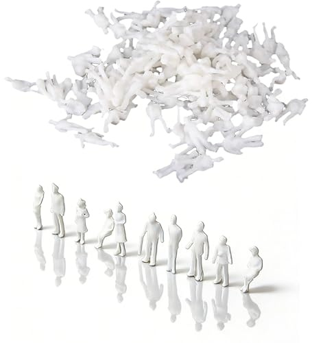 100 pezzi Scala 1: 100 Personaggi in Miniatura per Modellismo,Model Figure di Persone Non Dipinte,Mini Figure Diorama Figurine di Persone,Personaggi in Miniatura per Modellismo