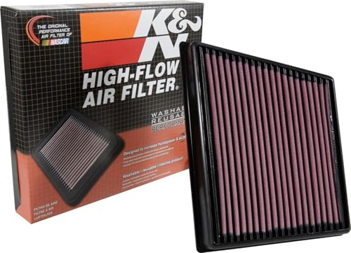 K&N Engine Air Filter: High Performance, Premium, Washable, Panel Filter: 2015-2019 (F-Pace, XF, XE, Range Rover Velar) , 33-3074