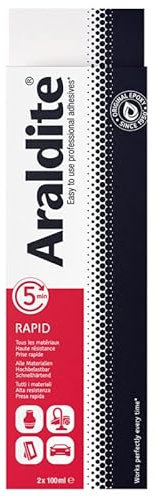 Araldite - Colle rapide 2x100ml en tube - Quantité: 1 lot de 2 tubes de 100 ml - Résine époxy - Faible viscosité - Séchage rapide - Compatible avec Béton, Verre, Pierre, Bois - Noir et Blanc