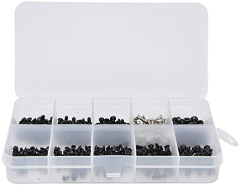 500 st laptopskruv korsskruvar M2,5/M2/M3 rostfritt stål skruv tillbehörssats för underhåll reparation: