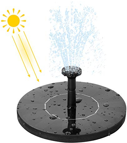 NAIZY Pompa per laghetto ad energia solare Modalità 1.4W Stagno rotondo per decorazione da giardino all'aperto