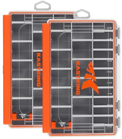 KastKing HyperSeal Waterproof Tackle Box, 3600 and 3700 Tackle Trays, Fishing Tackle Box Organizer with Removable Dividers, Lure Box and Terminal Tackle Storage