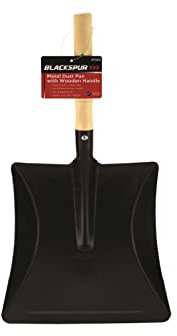 Unibos | Heavy Duty | Traditional Metal Dust Pan | Steal Pan with Wooden Handle | for cleaning floor, lobby, sweeping ash