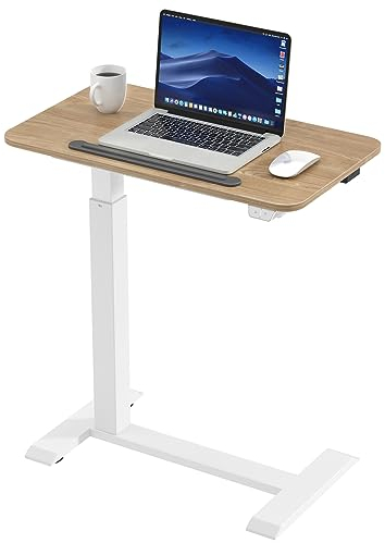 KOWO Höhenverstellbarer Sofatisch Elektrisch mit 800mAh / 24V Batterien, Höhenverstellbarer C-Form Beistelltisch, Vielseitiger Couchtisch mit 4 Rollen