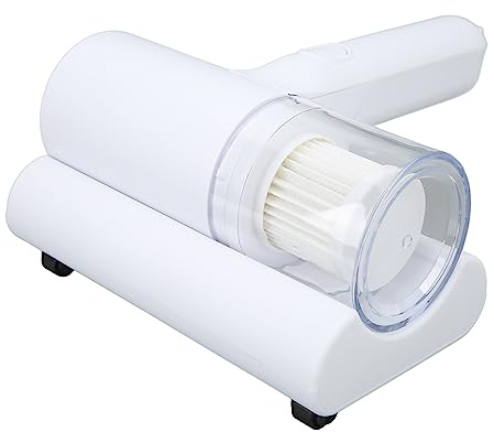 Colchón Aspirador Cama De Mano Aspirador Sofá Limpiador De ácaros 20000Pa Filtración Múltiple Eliminador De ácaros UV Portátil Para Almohada Ropa Sofá Cama(Blanco)
