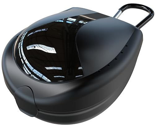 ARGOMAX Funda protectora bucal deportiva, 1 pieza con mosquetón, funda protectora bucal de fútbol, color negro