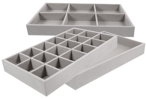 WATIIFUFU 3pièces Organisateur De Bijoux De Plateaux Rangement Élégant Pour Colliers Bracelets Et Boucles Oreilles Supplémentaire Et Compartiments Pratiques Pour Rangement Optimal