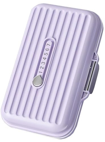 Ptyism Pillendose für Unterwegs Tablettenbox 7 tage für unterwegs（Purple）Reise Pillenbox，Pill Organizer Travel Für Reise und Tägliches Gebrauch usw