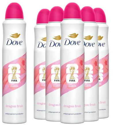 Dove Advanced Care Go Fresh Dragonfruit & Coconut Cream Scent Women's Antiperspirant Deodorant Spray for 72 hour protection against sweat and odour with Pro-Ceramide technology 200 ml, Pack of 6