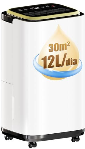 TRIUMPHKEY Luftentfeuchter Elektrisch, 12L/Tag Entfeuchter elektrisch mit LED-Anzeige, Feuchtigkeitssensor, Wäschetrocknung, entfeuchter wohnung Geeignet für Keller, Badezimmer Weiß