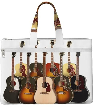 Gitarren-Dokumententasche aus Segeltuch mit Griff, Reißverschluss, Dokumententasche für Büro und Meetings