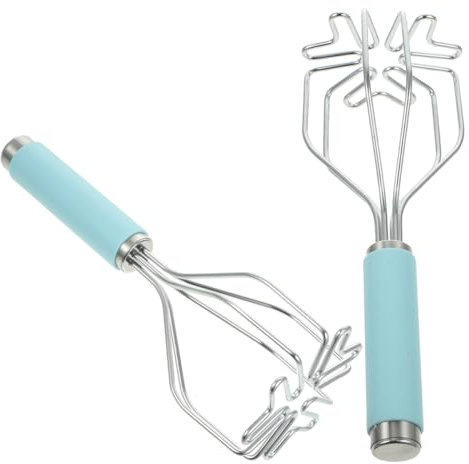 BEBEMOKO 2piezas Machacador De Patatas Inoxidable Herramienta Manual para De Verduras y Frutas Diseño Ergonómico y para Cocinas Pequeñas