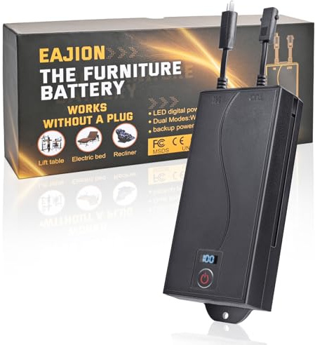 Pack Batterie 2500mAh Rechargeable sans Fil pour Canapé Inclinable Universel 25.9V - Compatible 2 Broches (Okin/Limoss) et Autres Meubles Électriques : Chaise Longue, Canapé, Fauteuil