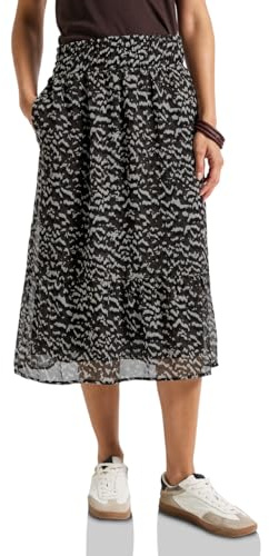 Street One Gemusterter Chiffon-Rock deep Roast Brown 38