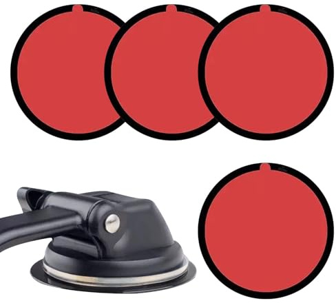 4 Pcs Dash Cam Mount Adhesive Pads, 70mm Round Pads Made with Heat-Resistant Tape for Dashboard, Windscreen, GPS, Suction Cup Phone and Camera Holder, Camera Holders