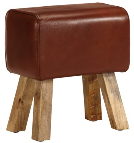Générique Banc Saut de Cheval 38 cm Marron Cuir véritable et manguier,Meubles, Bancs, Bancs de Cuisine & Salle à Manger, Brun (Poids 5.34KG)