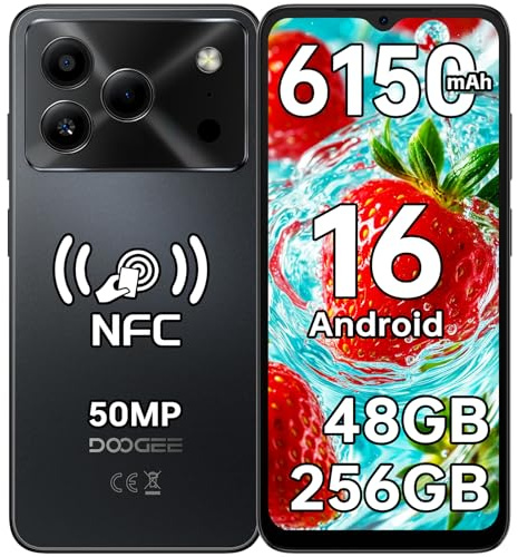 DOOGEE Note 56 Plus Andriod 16 Smartphone, 48GB+256GB/2TB Telefono Cellulare 6150mAh, 6,56HD+ Cellulari e Smartphone ultrasottile 8,45mm, Fotocamera 50MP+8MP, NFC/Impronta Digitale/Doppia SIM/GPS/OTG
