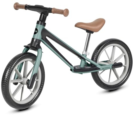 Olmitos - Bicicleta de Equilibrio para Niños hasta 30kg Lima | Segura y Ajustable | Manillar con Giro Limitado, Neumáticos EVA y Asiento Regulable. Muy Ligera 3,2kg (Menta)