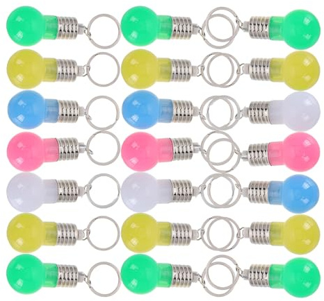 HIAKDOFT 21 Llaveros LED Mini Bombillas de Colores Aleatorios, Llaveros Luminosos para Mochila y Bolso, Accesorios Decorativos de Luz Portátil, Adornos para Fiestas y Color Color Aleatorio