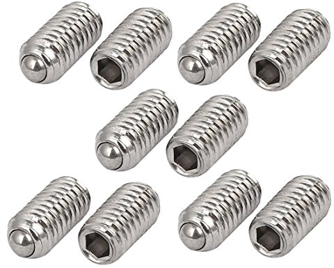 sourcingmap® 10stk M4x8mm 304Edelstahl Sechskant Madenschraube Set Schraube Feder Kugel DE de