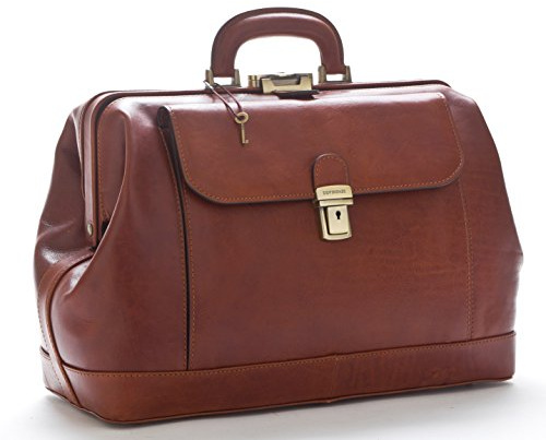 DD Firenze D&D - Doctor's Bag Borsa medico Classica - Made in Italy (Mogano Opaco)