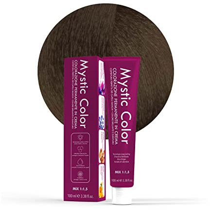 Mystic Color - Colore Castano Chiaro 5 - Tinta per Capelli - Colorazione Professionale in Crema a Lunga Durata - Con Cheratina Idrolizzata, Olio di Argan e Calendula - 100 ml