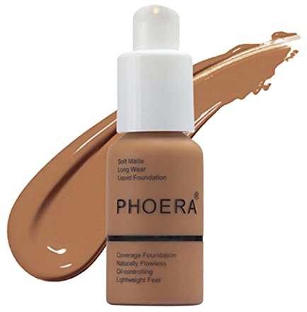 Aquapurity Phoera® Full Coverage Foundation Soft Matte Oil Control Concealer 30ml Flawless Cream Smooth Long Lasting (109 MOCHA)