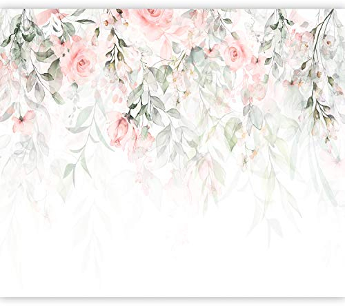 murando - Vlies Fototapete Blätter 400x280cm Foto tapete Schlafzimmer Wohnzimmer Vliestapete XXL Wandtapete Motivtapeten 3d Effekt Wand Dekoration - Rose Natur Pflanzen Botanik wie gemalt b-A-0697-a-b
