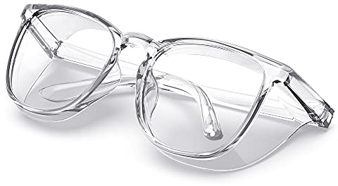 MEIGIX Stylish Safety Glasses, Clear Anti-Fog Anti-Scratch Protective Glasses For Men And Women (Clear)