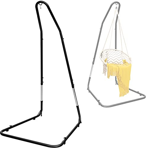 RELAX4LIFE Sostegno per Sedia Sospesa Regolabile, Struttura in Metallo, Carico Massimo 150 kg, Telaio Supporto per Interni, Patio, Giardino (Modello 1)
