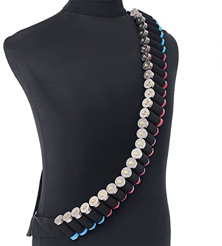 DONGKER Patronengürtel, 50 Loch Klopfer Gürtel, Länge 130 cm, Nylon Schnaps Shell Gürtel Schrotflintenpatronen Etui für Munition vom Kaliber 12 oder 20