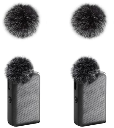 4 Pezzi Anti-Vento per Trasmettitori DJI MIC (TX), Manicotto Anti-Vento, Custodia MicroCravatta Senza Fili, Filtro Anti-Pop in Pelliccia