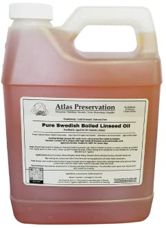 Generic Pure Swedish Boiled Linseed Oil - Traditional, Cold Pressed, All Natural - 1 Quart, Transparent