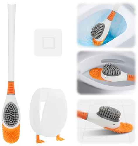 Escobilla de Inodoro con Forma de Pato Lindo, Scrubber de Inodoro con Forma de Pato, Escobilla de Baño de Pato de Buceo, Cepillo de Limpieza de Inodoro, Limpiador de Escobillero para Hogar Hotel