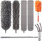 Extendable Dusters for Cleaning, Microfibre Duster for High Ceilings, 100 Telescopic Extension Pole kit for Cleaning Fan Cobweb Spider Web Blinds Furniture, Washable Lightweight Reusable Duster
