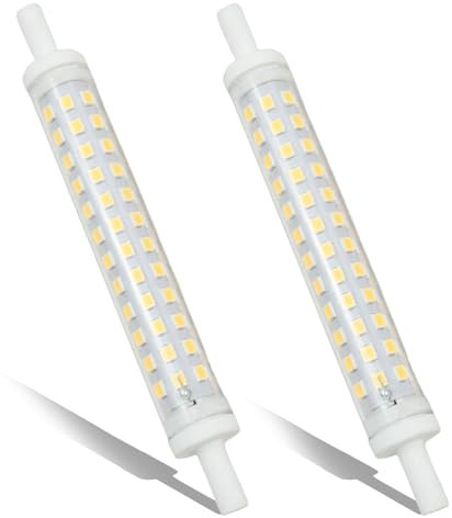 2 Pcs R7S Led Bulb 118mm Dimmable 9w 6500k J118 Nature White Led Linear Halogen Light Bulbs Replacement Equivalent Energy Saving Reflector Floodlight Security Light Bulb for Ceiling Floodlight Lamp