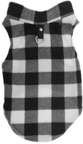 CAPASTEC Gilet Caldo per Cane Gatto, Confezione Maglioni per Cani Gatti Piccoli, Abbigliamento in Pile Polare, per Inverno e Autunno Bianco Nero XL