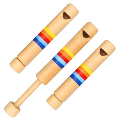 Toddmomy 3 pezzi Flauto in Legno per Strumento Musicale Educativo Sicuro e Durevole Giocattolo Musicale Soffio per Prima Infanzia e Performance Regalo per Natale e Compleanni
