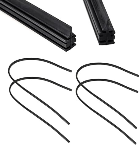 JZK 4 Piezas 6mm 70cm cortable Tira Goma limpiaparabrisas Repuestos de escobillas limpiaparabrisas sin Marco Reemplazo de escobillas limpiaparabrisas Delanteras y traseras del Coche